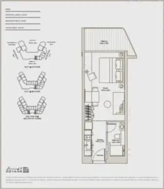 1 Bed Unit Plan of Ramada Residences